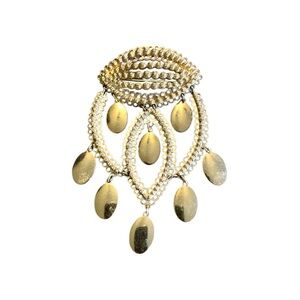 Vintage 1970s Monet “Sari” Gold Tone Chandelier Dangle Brooch